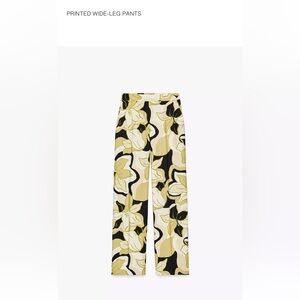 Zara printed wide leg pants multicolored size L